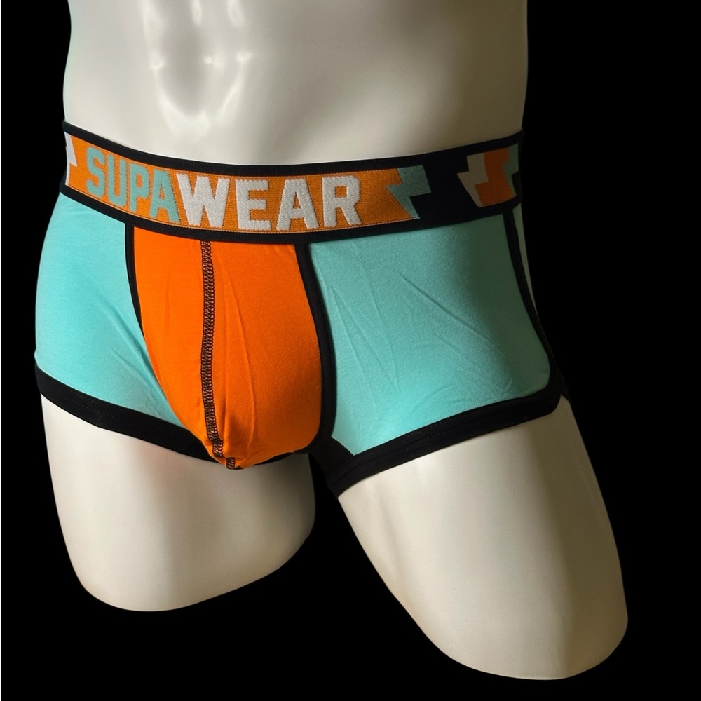 Blue and Orange Athletic Boxer Briefs with Contoured Pouch